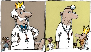 læge arrogance, konge, hospital, Gitte Skov, cartoonist, Sygeplejersken